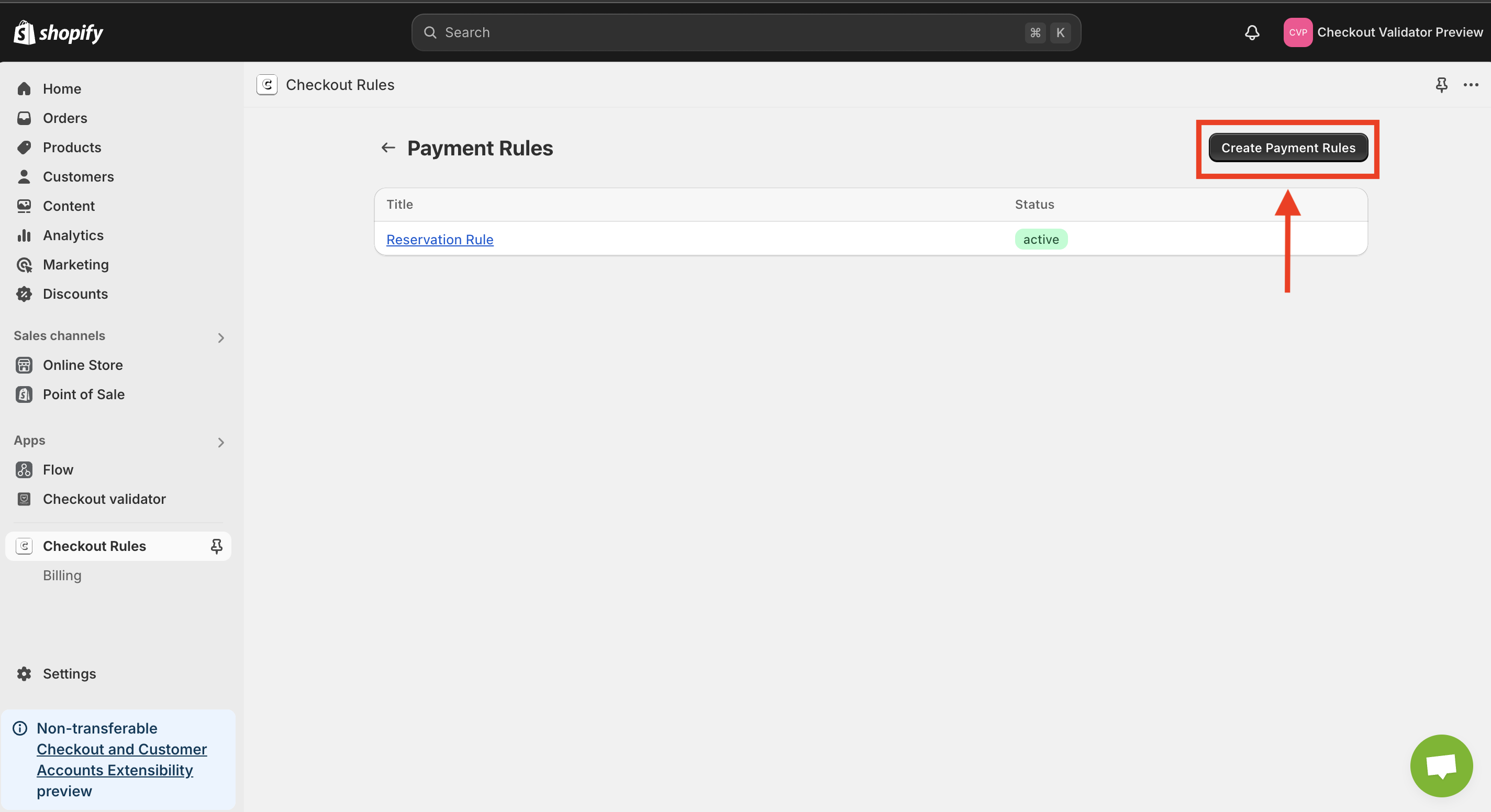 Creating a new payment rule Create Payment Rule